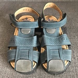 Toddler kids sandals made in Mexico leather blue size 10